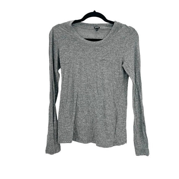 Monrow Long Sleeve Crew Neck Tee in Granite Women's Size XS NWOT - Picture 10 of 13